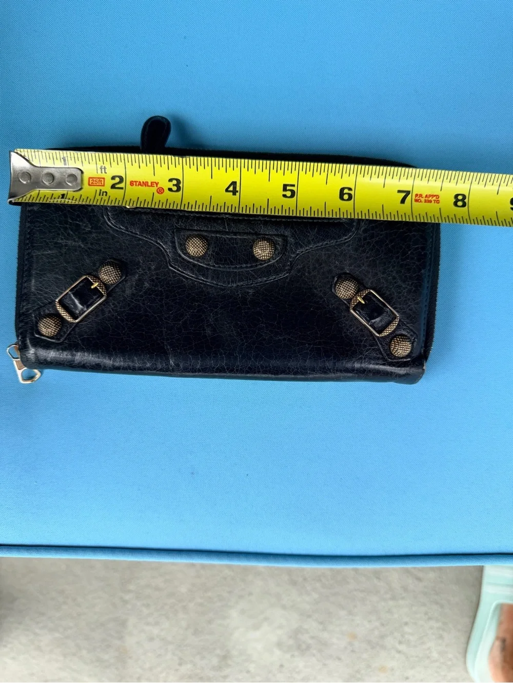 Balenciaga motocross city wallet AUTHENTIC black w gold hardware